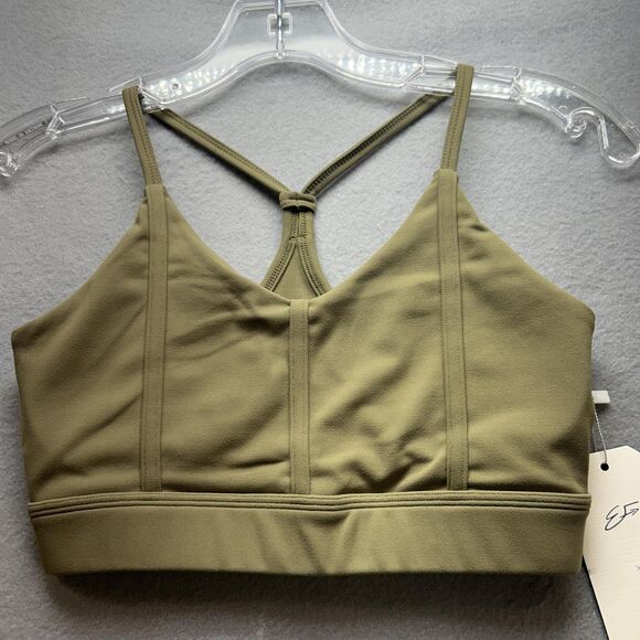 Ever Forward Sports Bra Womens Small Olive Green Strappy Back Padded Activewear - Picture 1 of 9